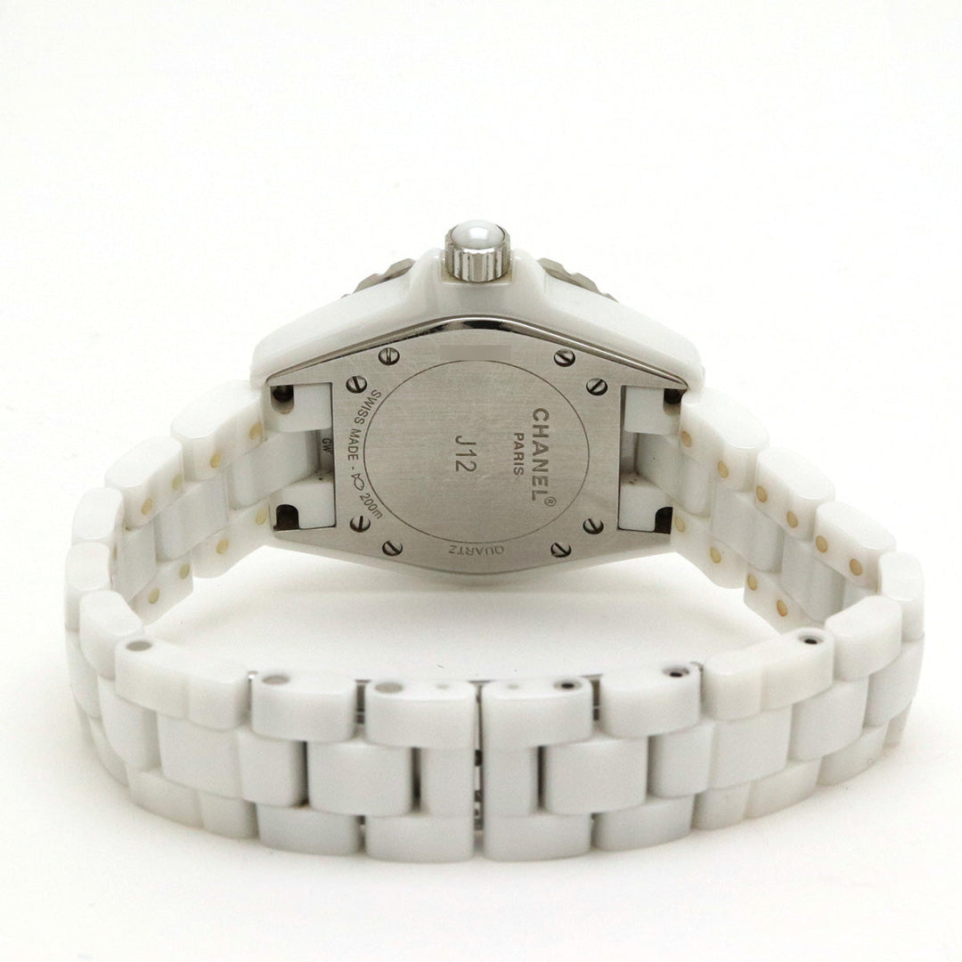 Top Quality Chanel J12 White Ceramic White 33mm Date Lady QZ Quartz Watch H0968