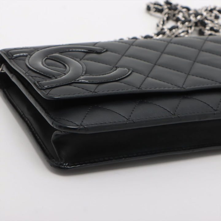 Top Quality Chanel Combon Line  Chain Wallet Black Silver Gold