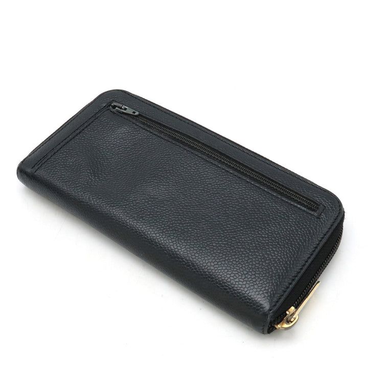 Top Quality Chanel Long Zip Wallet in Black Caviar Leather A13228
