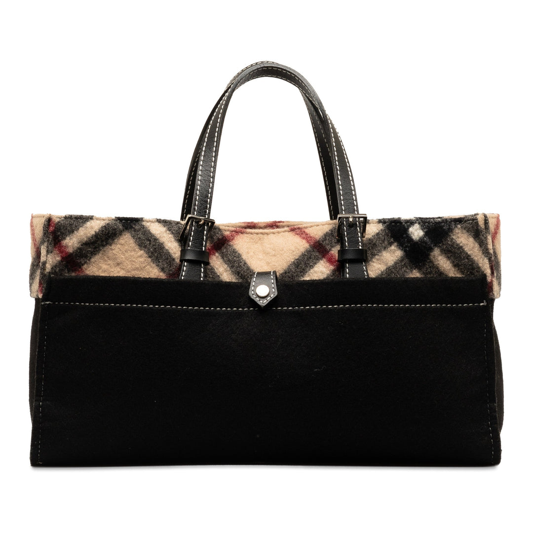 BURBERRY Wool Supernova Check Handbag