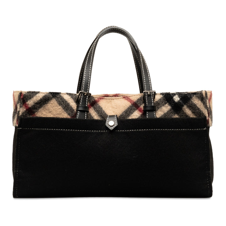 BURBERRY Wool Supernova Check Handbag