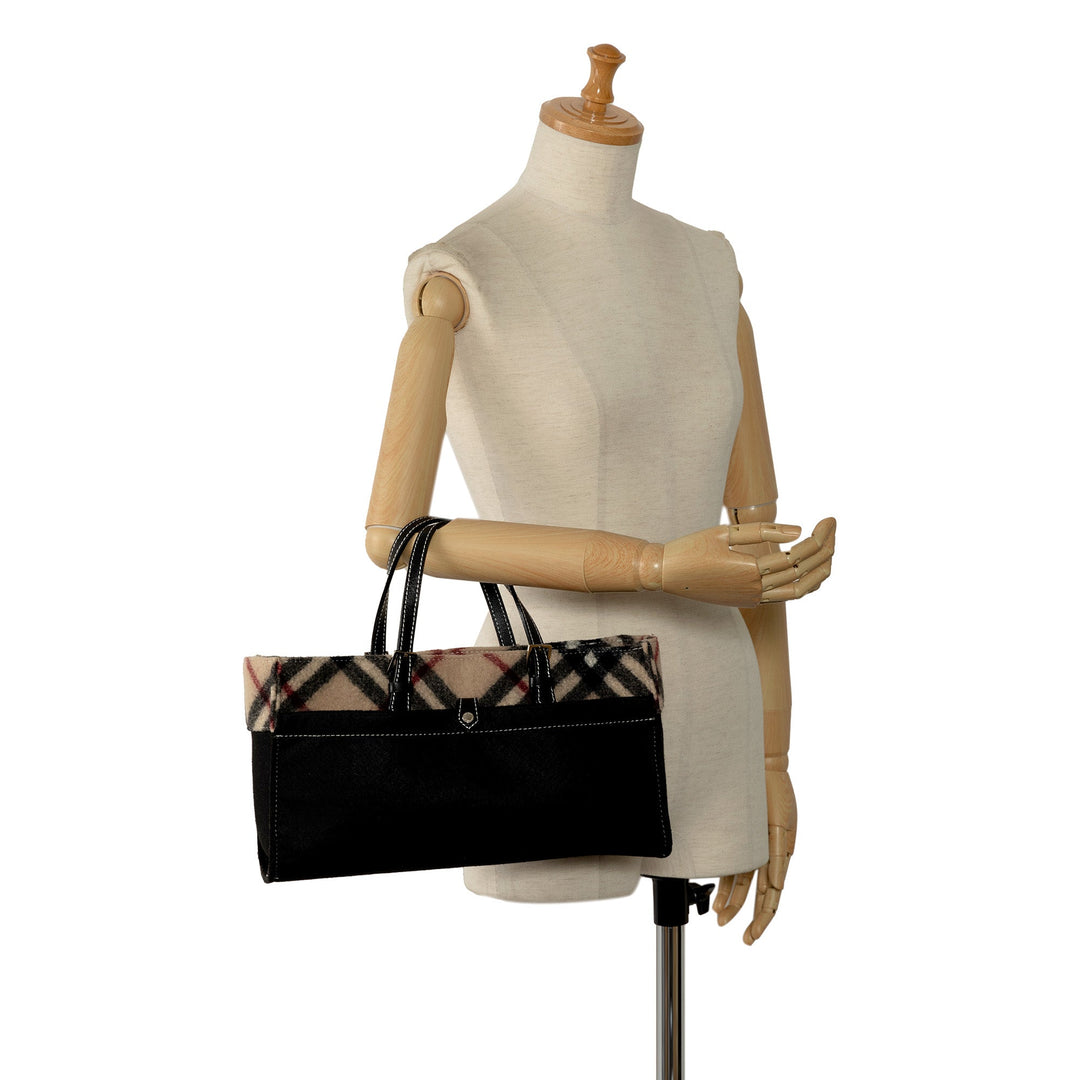 BURBERRY Wool Supernova Check Handbag