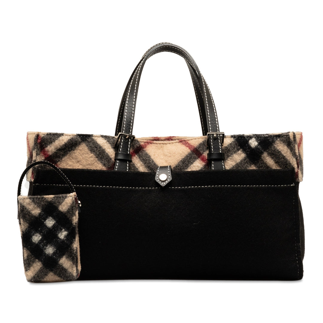BURBERRY Wool Supernova Check Handbag