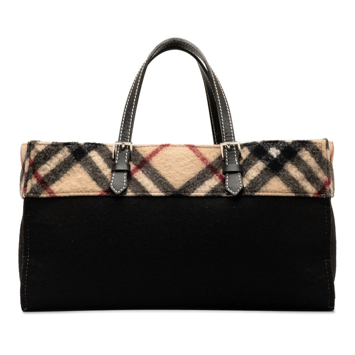 BURBERRY Wool Supernova Check Handbag