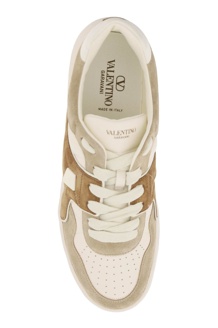ONE STUD CRUST AND NAPPA LEATHER SNEAKERS