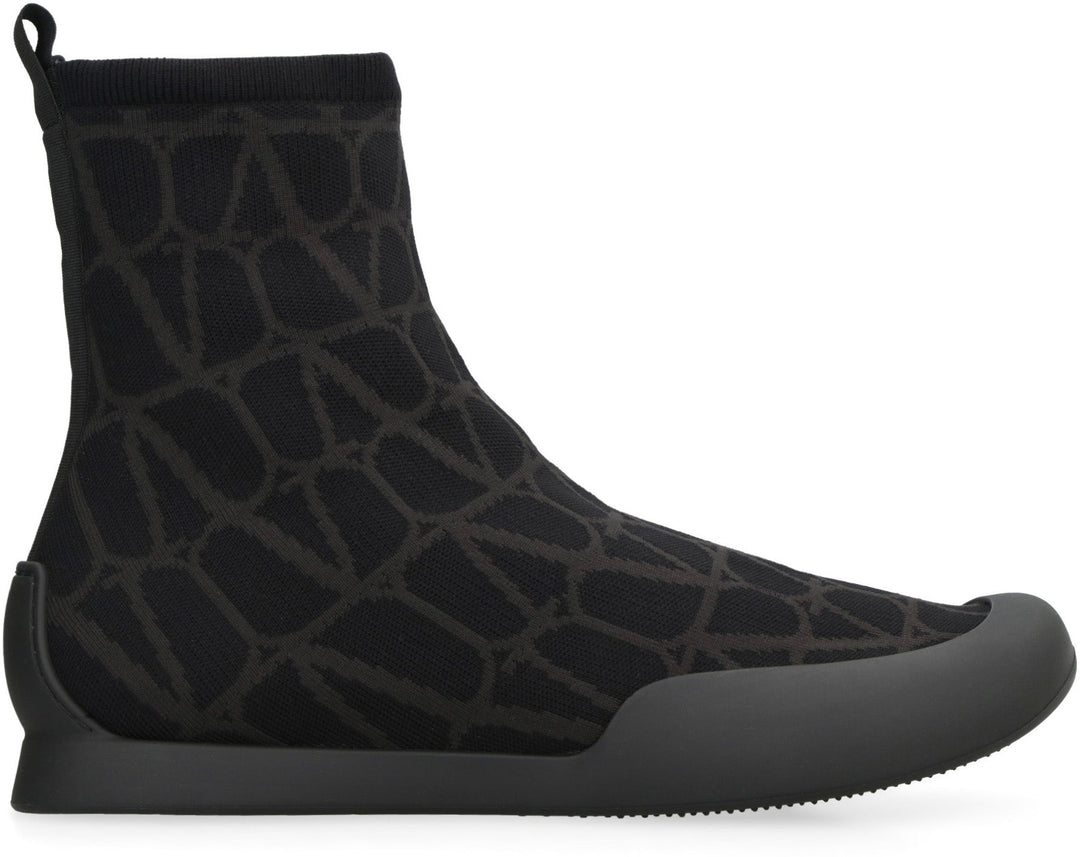 VALENTINO GARAVANI  CITYSHORE HIGH-TOP FABRIC SNEAKERS