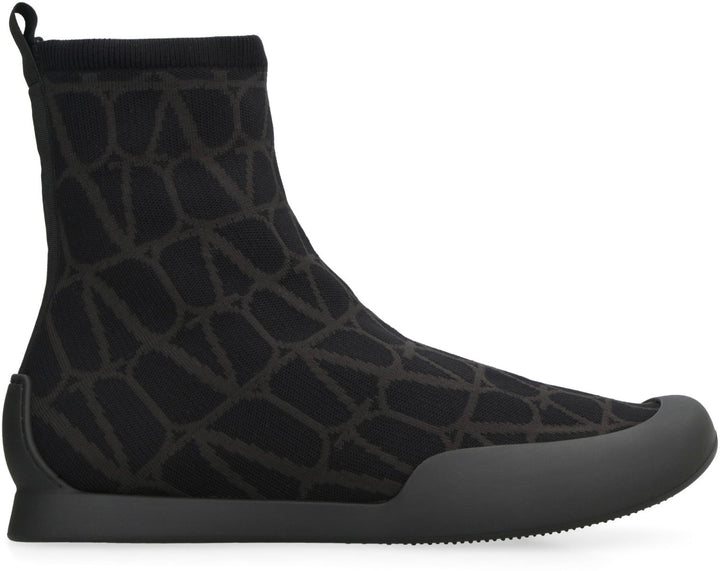 VALENTINO GARAVANI  CITYSHORE HIGH-TOP FABRIC SNEAKERS