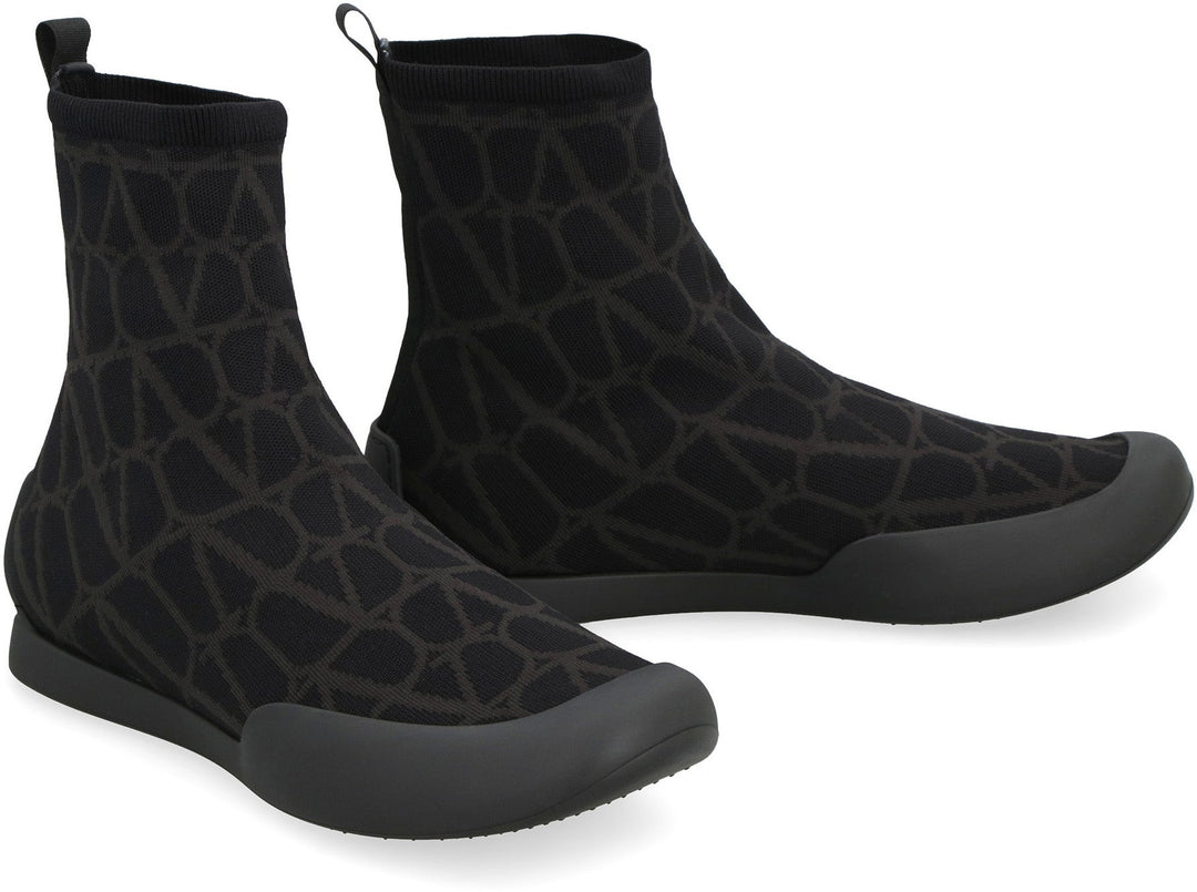 VALENTINO GARAVANI  CITYSHORE HIGH-TOP FABRIC SNEAKERS