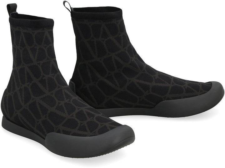 VALENTINO GARAVANI  CITYSHORE HIGH-TOP FABRIC SNEAKERS