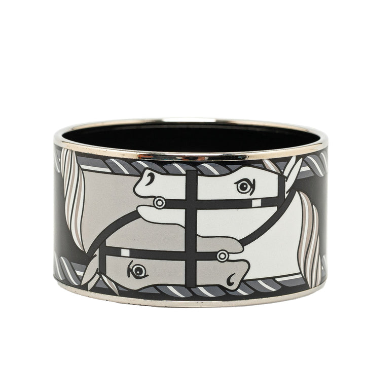 Top quality Hermes Extra Wide Enamel Quadridge Bangle Costume Bracelet