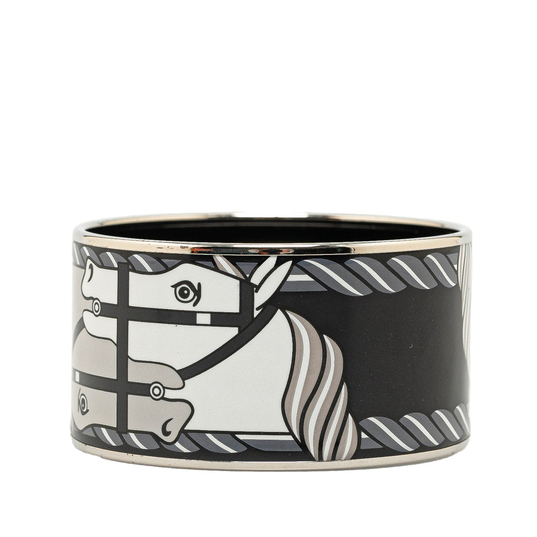 Top quality Hermes Extra Wide Enamel Quadridge Bangle Costume Bracelet