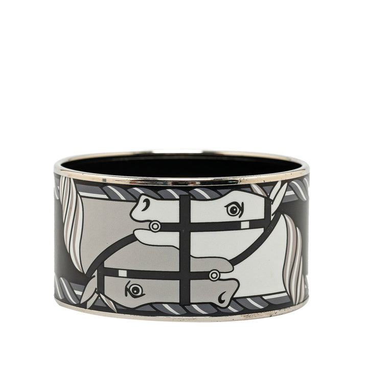 Top quality Hermes Extra Wide Enamel Quadridge Bangle Costume Bracelet