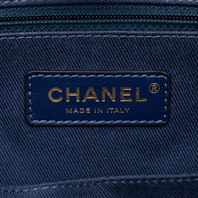 Top Quality Chanel Denim Doverville PM Shoulder Bag Navy Canvas Leather  Chanel