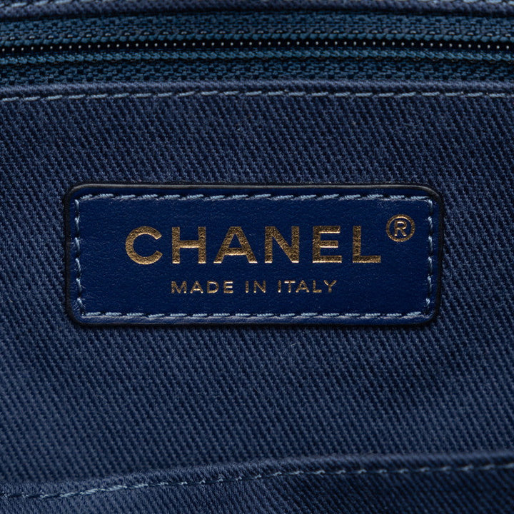 Top Quality Chanel Denim Doverville PM Shoulder Bag Navy Canvas Leather  Chanel