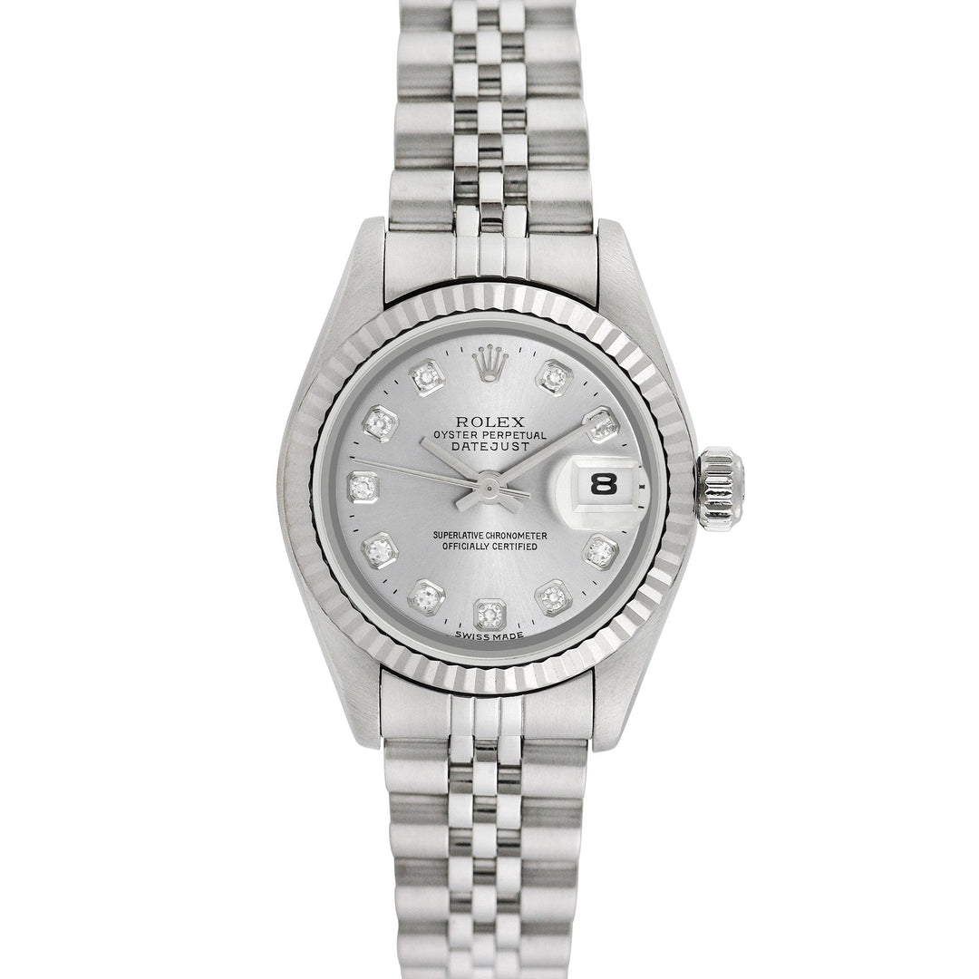 Rolex Ladies Stainless Steel Datejust with factory diamonds, item #20