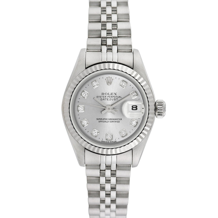 Rolex Ladies Stainless Steel Datejust with factory diamonds, item #20