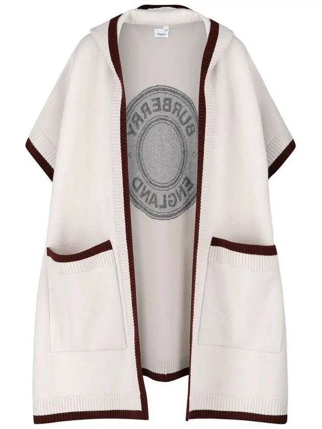 Burberry Logo Wool Cashmere Cape Ivory