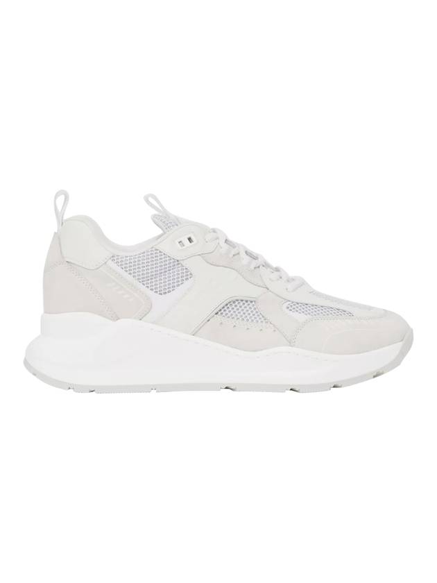 Top Quality Burberry Logo Print Leather Suede Mesh Low Top Sneakers White