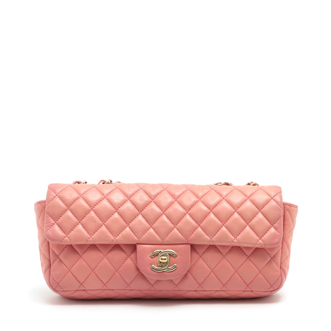 Top Quality Chanel Lambskin  Chain Shoulder Bag Pink Gold