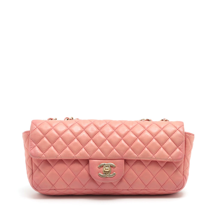 Top Quality Chanel Lambskin  Chain Shoulder Bag Pink Gold