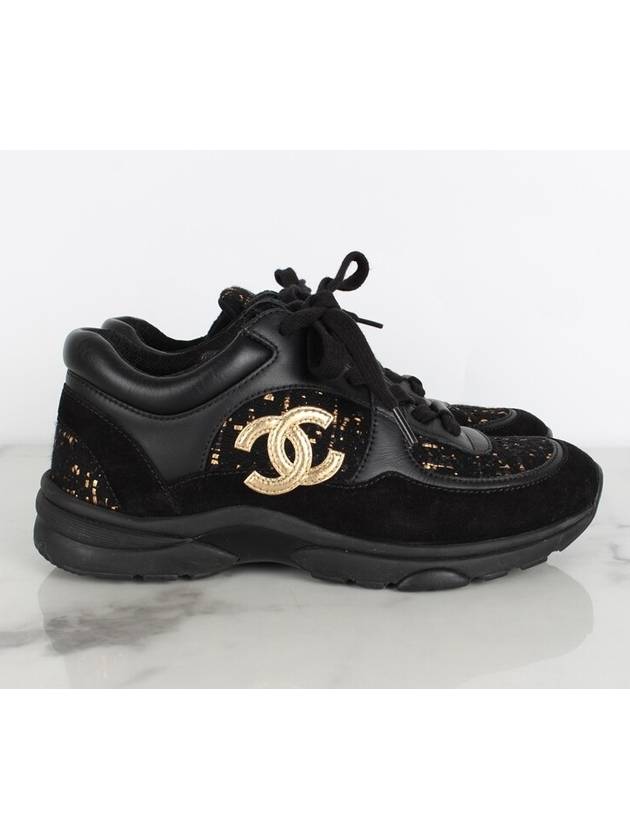 CC logo cruise sneakers gold pearl 36 230 Chanel