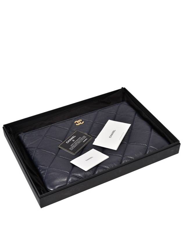 Women s Big Quilted Navy Clutch No 28 Chanel