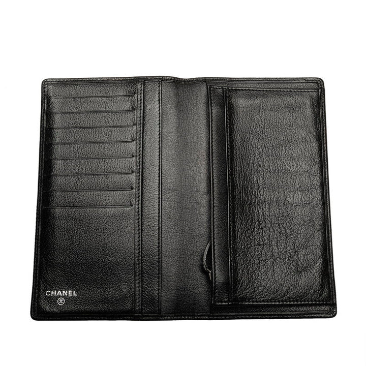 Top Quality Chanel Coca-Cola Jacket Motif Long Wallet Black Leather Lady Chanel