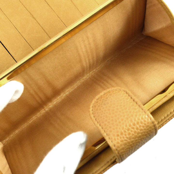 Top Quality Chanel 2005-2006 Beige Caviar Timeless Long Wallet