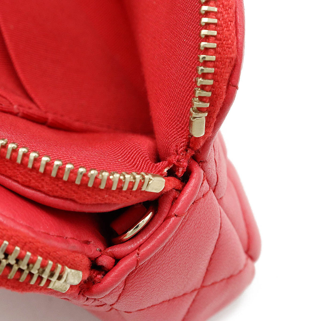 Top Quality Chanel Top Quality Chanel MATRASS W Zip Chain Wallet Chain Holder 2WAY  Leather Pink Cradle Gold  A82527