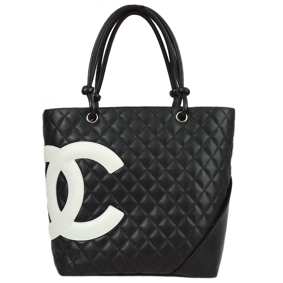 Top Quality Chanel 2004-2005 Black Calfskin Cambon Ligne Handbag