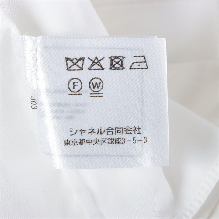 Top Quality Chanel Coconut Button Cotton X Silk  36  Black X White P73408