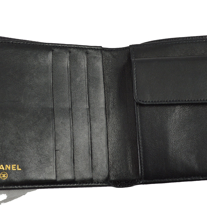 Top Quality Chanel 1997-1999 Black Caviar Timeless Bifold Wallet