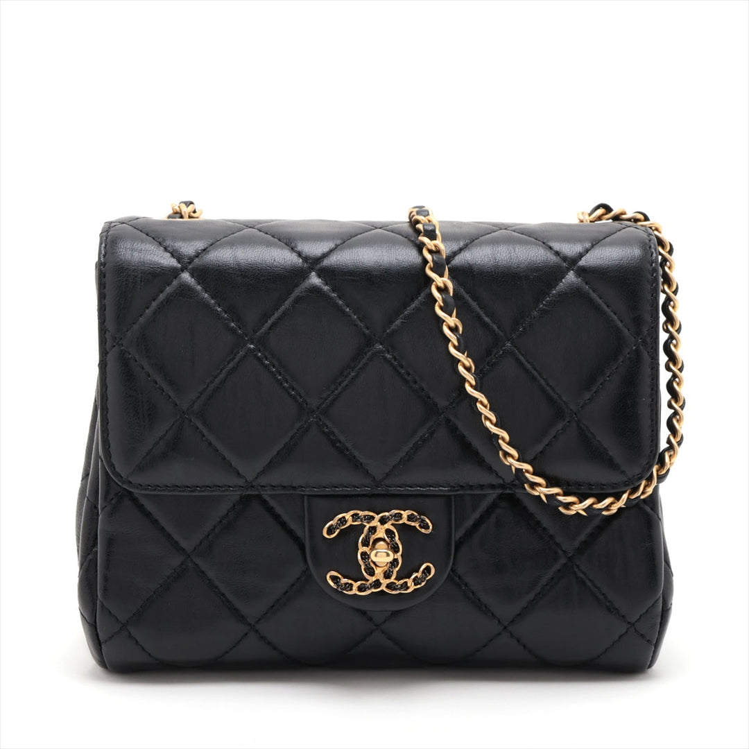 Top Quality Chanel Matrasse Single Flap Single Chain Bag Black
