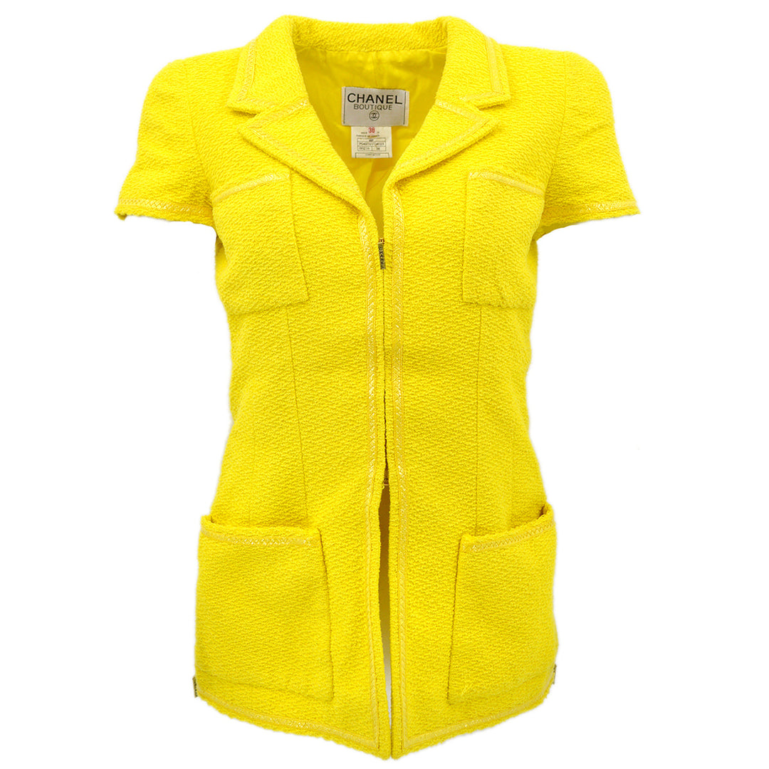 Top Quality Chanel Spring 1995 Zip Up Jacket Yellow #38