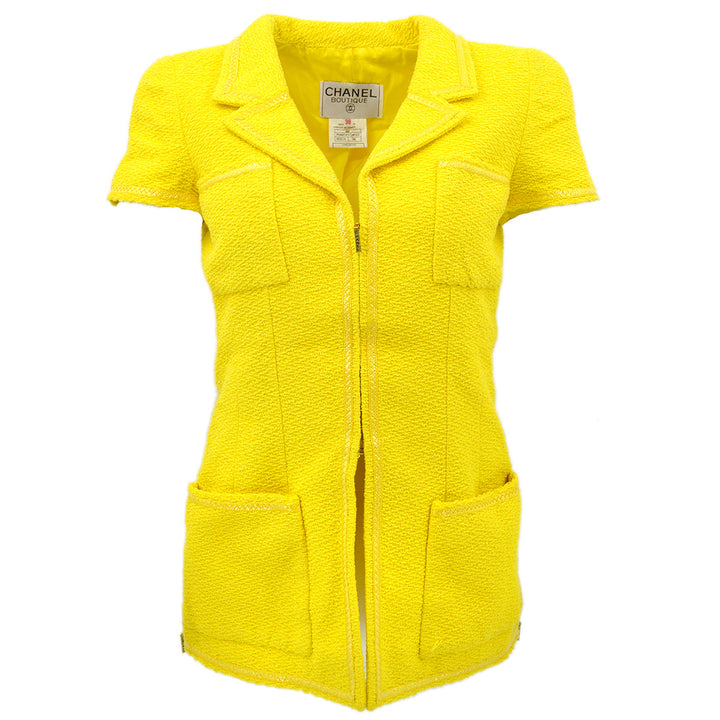 Top Quality Chanel Spring 1995 Zip Up Jacket Yellow #38