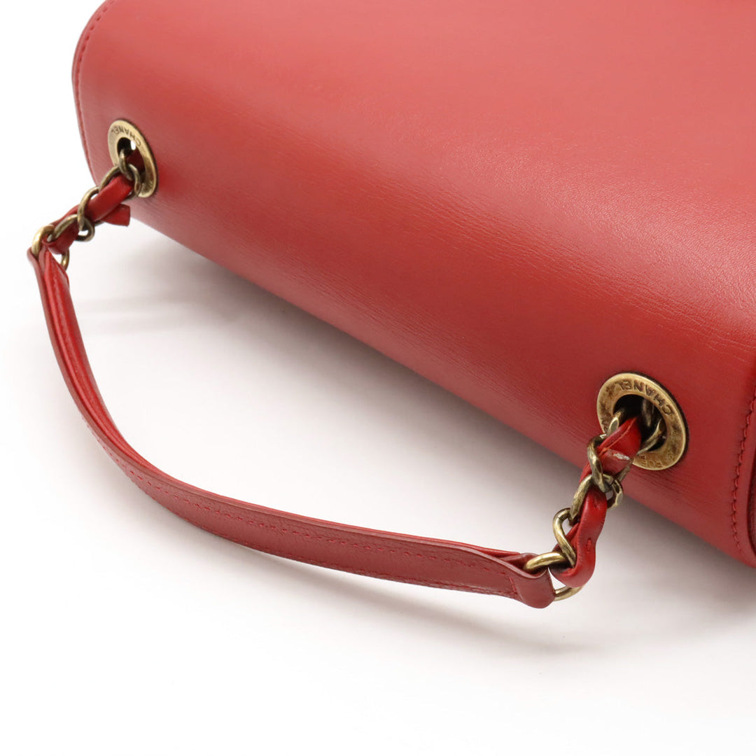 Top Quality Chanel Coconut Matrasse Chain Shoulder Bag Posket 2WAY Leather Red Gold  A93461