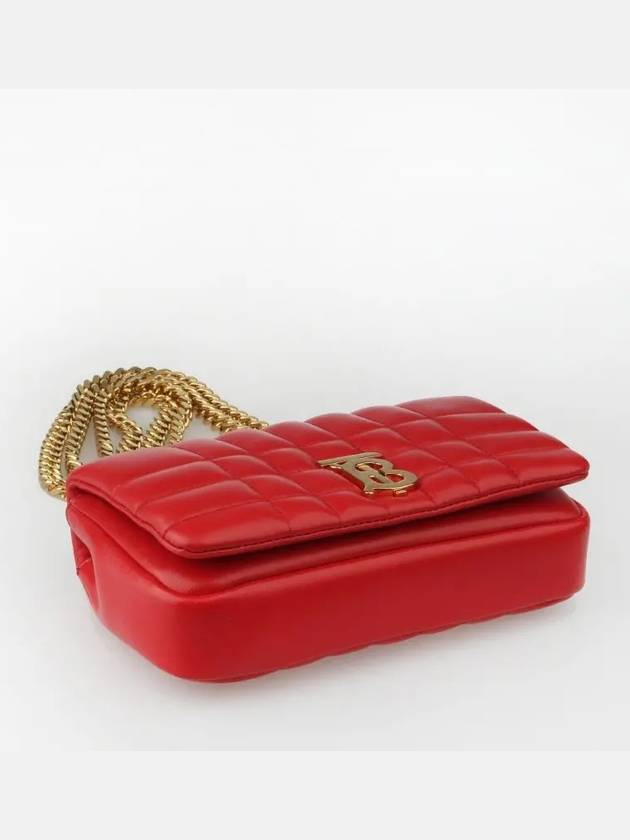 Burberry Lola Monogram Quilted Leather Mini Shoulder Bag Red