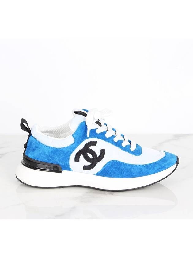 CC logo knit nylon suede sneakers 38 250 Chanel