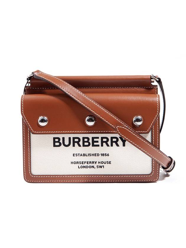 Burberry Pocket Detail Mini Horseferry Print Title Cross Bag Brown