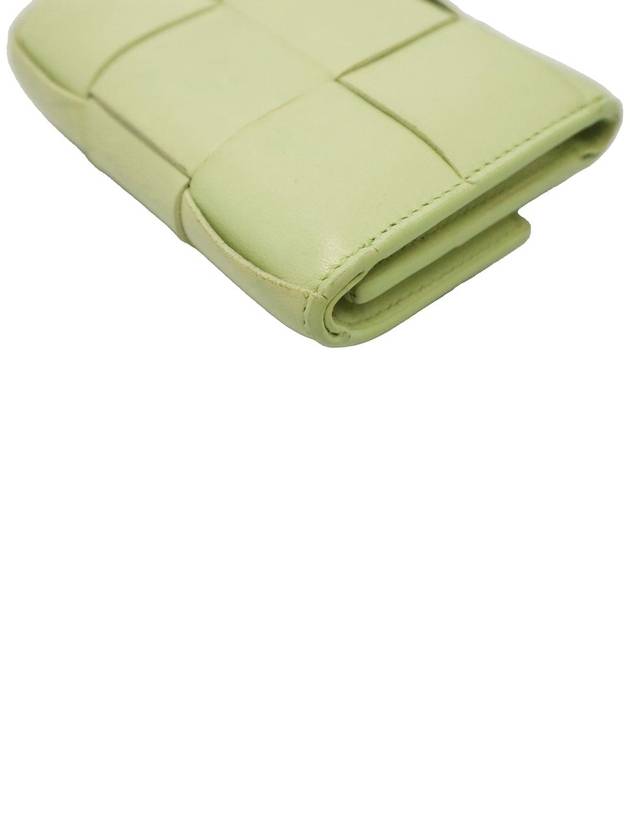 Bottega veneta Women s Half Wallet Bottega veneta 651372 Lemon Washed Lambskin Intrecciato Weaving 3 Stage Folded Zipper