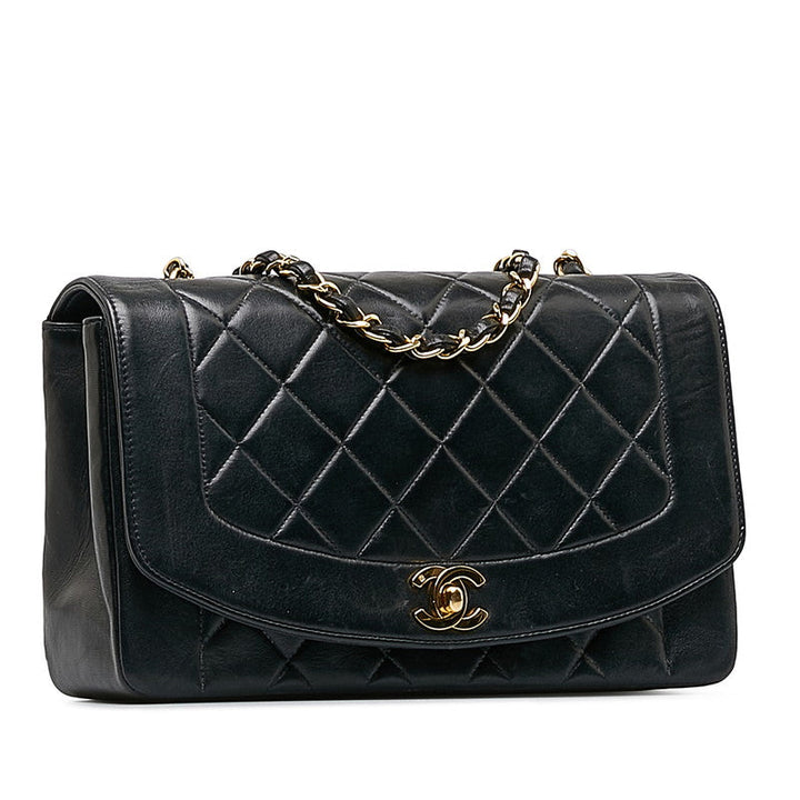 Top Quality Chanel Matrases Cocomark Diana 25 Chain houlder Bag Black Leather  Chanel