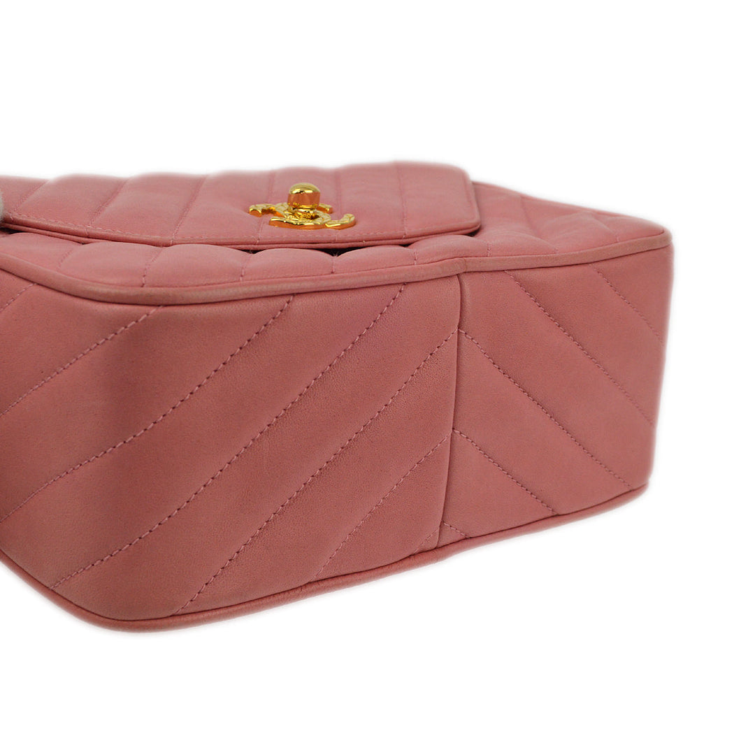 Top Quality Chanel Pink Lambskin Fringe Camera Bag Mini