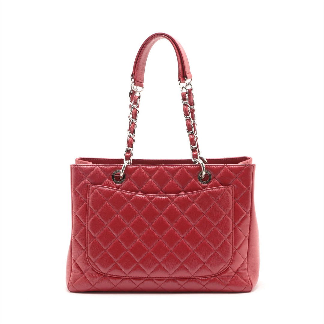 Top Quality Chanel GST Caviar S Tote Top Bag Red Silver Gold  17th