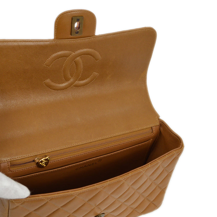 Top Quality Chanel Brown Lambskin Medium Single Flap Shoulder Bag
