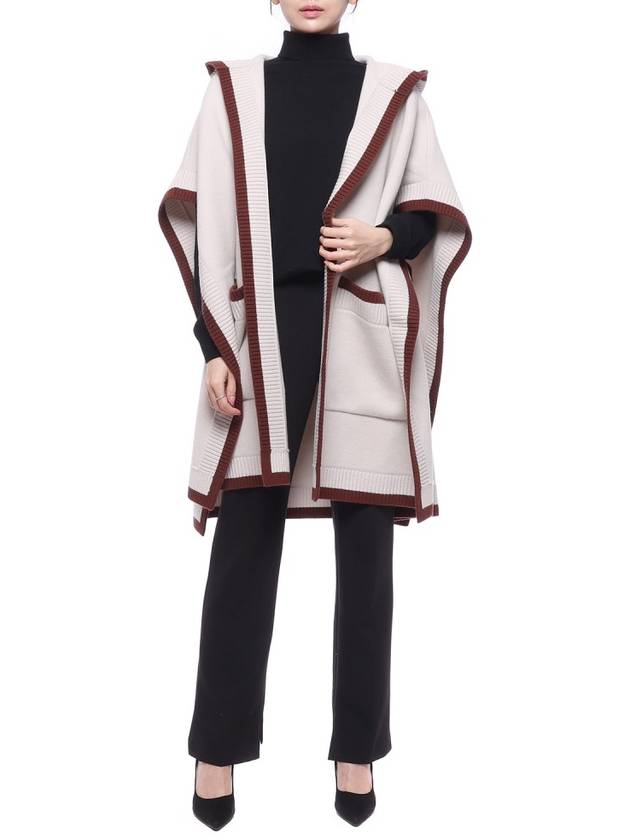Burberry Logo Wool Cashmere Cape Ivory
