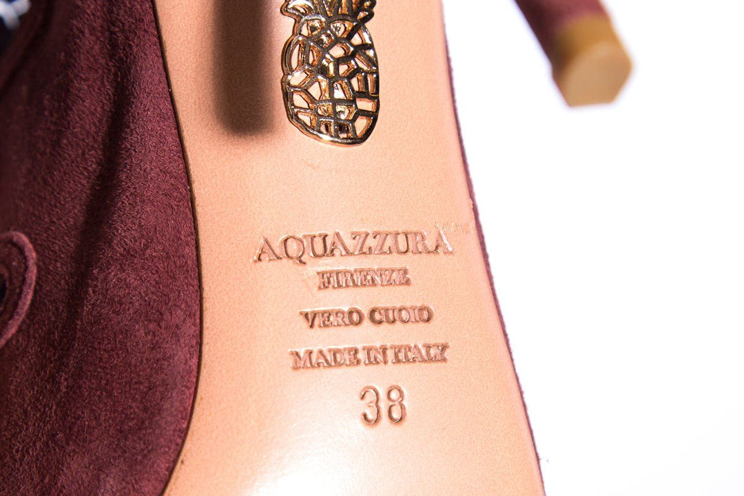 Aquazzura Burgundy Suede Heels SZ 38