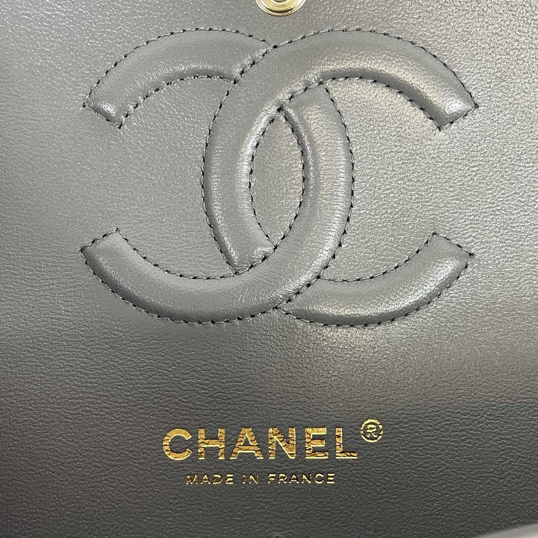 Chanel - NEW 22A Classic Medium Double New Dark Grey CC Shoulder Bag