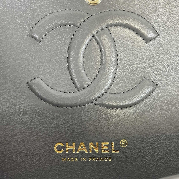 Chanel - NEW 22A Classic Medium Double New Dark Grey CC Shoulder Bag