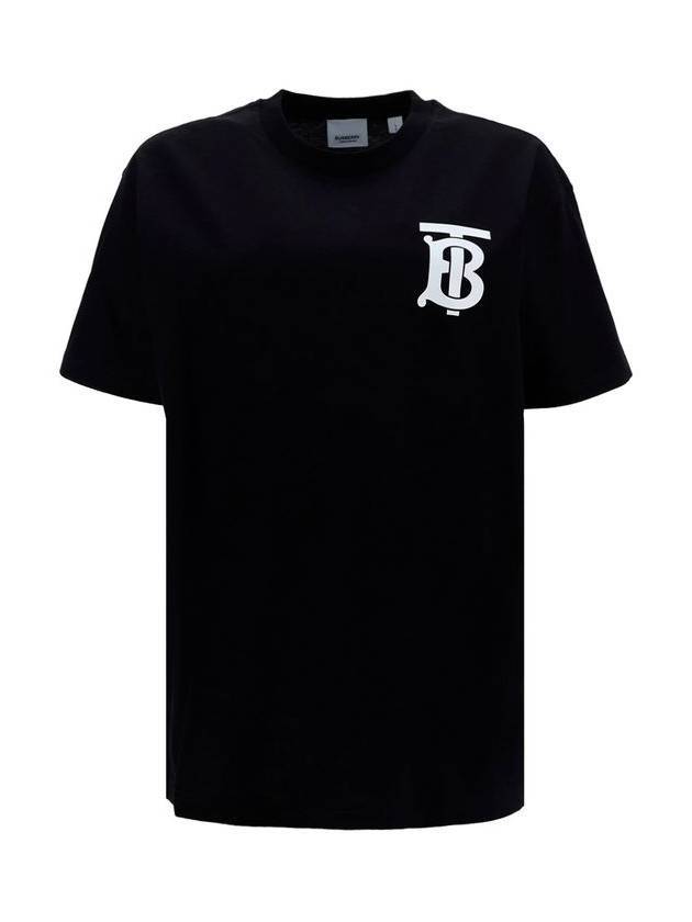 Burberry Monogram Motif Cotton Oversized Short Sleeve T-Shirt Black