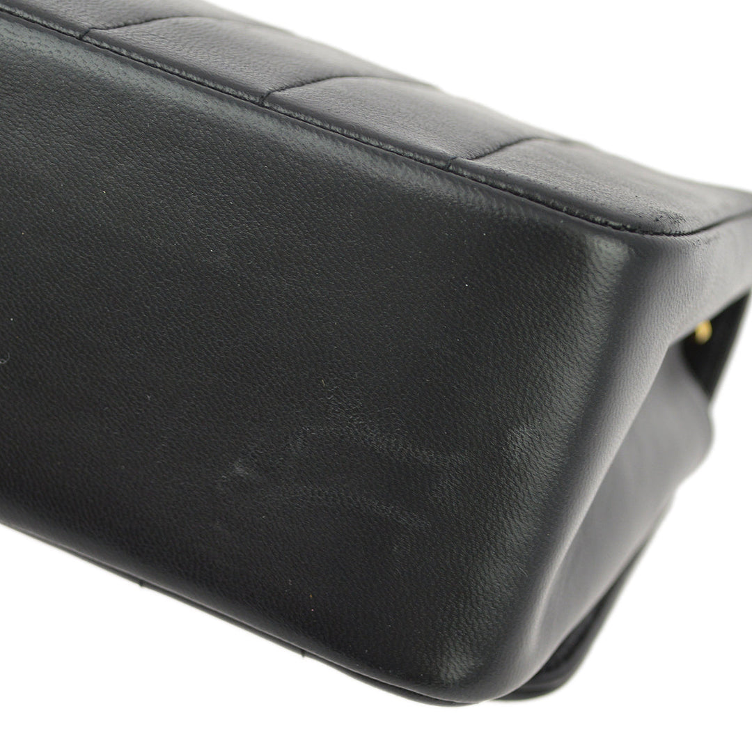 Top Quality Chanel Black Lambskin Mademoiselle Straight Flap Shoulder Bag